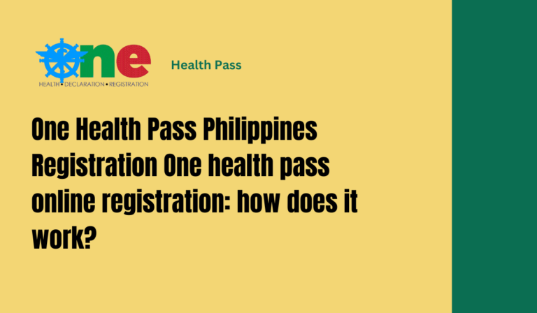 One Health Pass Philippines Registration